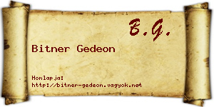 Bitner Gedeon névjegykártya